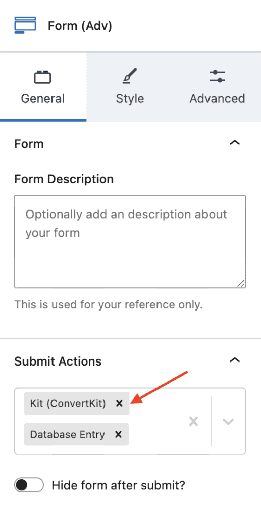 Add Kit to Form (Adv) Submit Actions